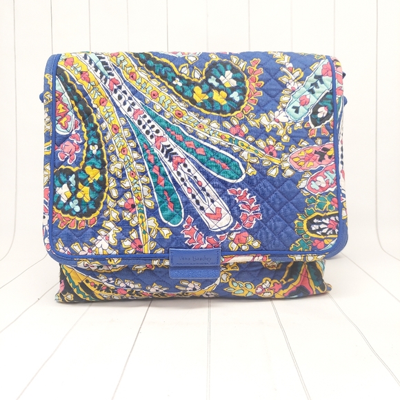 Vera Bradley Handbags - Vera Bradley Blue Romantic Paisley Messenger Women's Bag